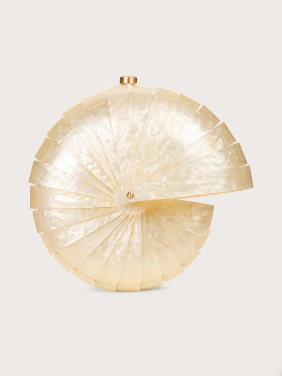 cult gaia Handbags - Cult Gaia Sirena Shell Acrylic Rounded Seashell Clutch in Ivory $398 MSRP